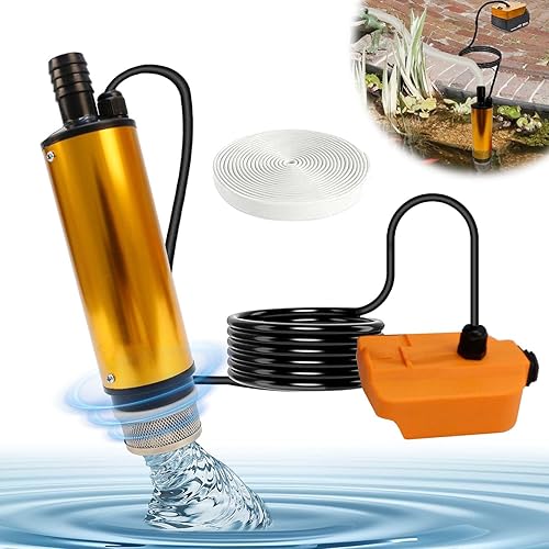 Akku Tauchpumpe, Tragbare Mini Tauchpumpe für Makita Akku 18V, Kleine Tauchpumpe mit 5m Wasserrohr, Wasserfluss 30L/Min,Transferpumpe für Garten, Haus, Bauernhof, Ranch (Keine Batterie) - Cheap-Us