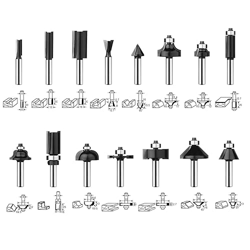 BAIDETS 35tlg. Fräser Set für Holz - Hartmetall Fräsersatz Zubehör Oberfräsen mit 1/4 Schaft (6.35 mm Schaft), für professionelle und Einsteiger-Schreinerarbeiten. - Cheap-Us