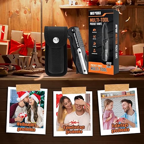 WEARXI Geschenke für Männer, Multitool Taschenmesser, Ostergeschenke Männer Erwachsene, Männergeschenke, Geburtstagsgeschenk Gadgets für Männer, Messer Outdoor, Vatertag, Vatertagsgeschenk für Papa - Cheap-Us