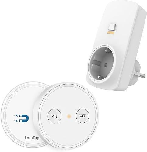 LoraTap Funksteckdosen Set mit Fernbedienung, 200m Funkreichweite, drahtlose Ein/Aus Schaltung von Geräten bis 2500W - Cheap-Us
