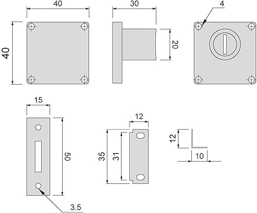 Möbelschloss Schubladenschloss Schrankschloß gleichschliessend SISO CPH X850 HCK - Cheap-Us