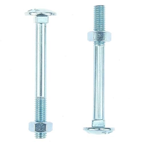 50 x Dresselhaus M8 x 75 Flachrundschrauben mit Vierkantansatz & Mutter Mu, galv. verzinkt DIN 603 M 8 Schlossschrauben ISO 8677 (50, M8 x 75) - Cheap-Us