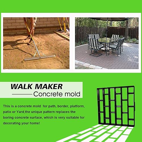 CJGQ DIY Beton-Formen für Gehweg, wiederverwendbar, Trittstein, Rasen, Terrasse, Hof, Garten, Heimwerker, Gehweg, Pflasterstein, Pflasterformen - Cheap-Us