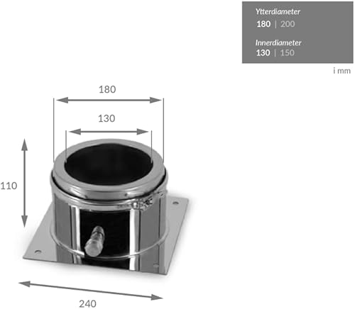 Edelstahlschornstein Verbindungskupplung DW - EW I Zubehör für Kamin und Ofen I ø 150 mm I Optimale doppelwandige Isolierung I Anschluss I Oskar - Cheap-Us