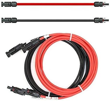 SOLARTRONICS Verlängerungskabel 6mm² inkl. Solarstecker 2x5m - PV Kabel H1Z2Z2-K beidseitig rot/schwarz - Photovoltaik Kabel mit Stecker - Solarkabel für PV Solaranlage - Made in Germany - Cheap-Us