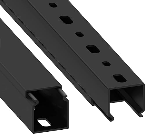 Habengut CC10109 Kabelkanal (mit Montagelochung im Boden) 25x25 mm aus PVC, Farbe:,Schwarz, Länge 1 1 m - Cheap-Us