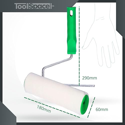 ToolSpace Velours Lackwalze - Φ50 mm - 25 cm - Fußboden und Möbelroller - Lackrollen für Lacke - Schaumwalze, Farbrolle für Holz, Streichen von Möbeln - Epoxidfarben Polyesterharze - Extrem Haltbar - Cheap-Us