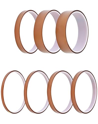 QWORK® 7 rollen hitzebeständiges klebeband, hohe temp tape, polyimid film klebeband, für elektrische produkte, 3D-drucker, 4 mm / 6 mm / 8 mm / 10 mm / 12 mm / 20 mm / 25 mm x 10 m - Cheap-Us