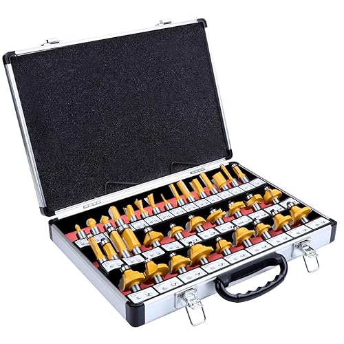 HSEAMALL 35 tlg.Fräser Set 12.7 mm Schaft Fräser für Oberfräse Holzfräser Oberfräsen Zubehör für Holz koffer - Cheap-Us