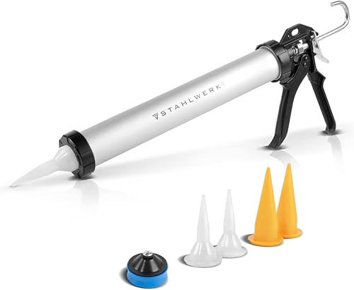 STAHLWERK Silikonpistole SP-600 ST 600 ml Kartuschenpresse/Kartuschenpistole aus stabilem Aluminium für Kartuschen und Beutel zum Silikonieren und Aufbringen von Kleb- und Dichtstoffen - Cheap-Us