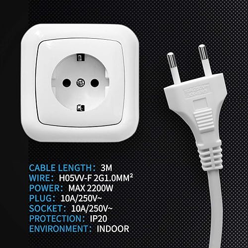 Aigostar 177393 Verlängerungskabel mit Steckdose, 3 m - Cheap-Us