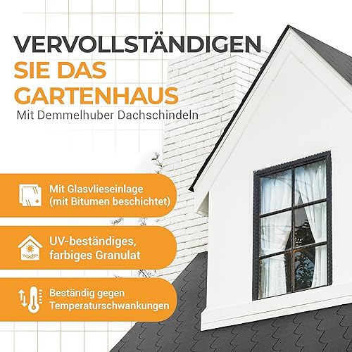 DEMMELHUBER - Bitumen Dachschindeln Biberschwanz Schindeln Bitumendachschindeln wetterfest vielseitig einsetzbar für Gartenhaus Carport und mehr Alternative zu Metall-Dachplatten Rot 21 Stück - Cheap-Us