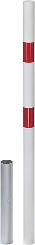 Alberts 782139 Absperrpfosten Stabo | wahlweise in verschiedenen Ausführungen | zum Einbetonieren, herausnehmbar | weiß | Pfosten-Ø 60 mm | Höhe über Boden 100 cm - Cheap-Us