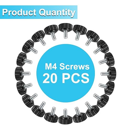Rändelschraube mit Gewinde, M5-Schrauben – 20 Stück M5 12mm Edelstahlschrauben, Rundgriffbolzen, Flachkopfschraube, Rändelschraube, Griffmontage-Rändelschraube, Klemmknöpfe Spannschraube für Maschinen - Cheap-Us