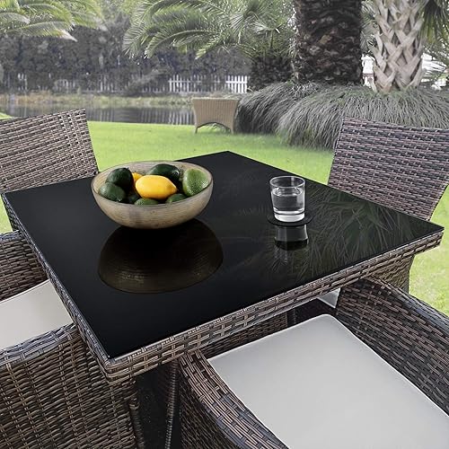 [neu.haus] Glasplatte 'Glasgow' Ø60cm Rund Glasscheibe Tischplatte ESG Glas Kaminplatte Kaminglas DIY Tisch - Cheap-Us