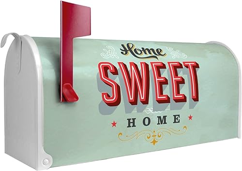 banjado® Amerikanischer Briefkasten - US Mailbox/Letterbox mit Motiv Home Sweet Home 51x22x17cm - Postkasten Stahl aus Amerika – Briefkasten amerikanisch pulverbeschichtet - Cheap-Us