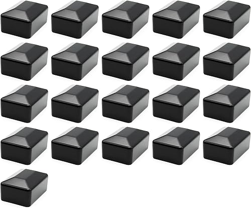 Enkotrade 10 Stück Zaunkappen Schwarz für Außenmaß 60x40 mm, Rohrkappen aus hochwertigem Kunststoff, Pyramide Rechteckig Zaunpfostenkappen Pfahl Deckel Zaunabdeckung - Cheap-Us