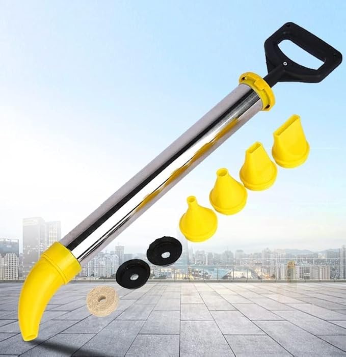 HaTur Fugenpistole für Mörtel Handmörtelpumpe Mörtelspritze Edelstahl Mörtelpumpe Mörtelsprüher Applikator mit 5 Düse - Cheap-Us