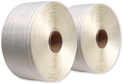 2 x 500 m Textil Umreifungsband 25 mm, reißfest bis 950 kg, Polyesterband für Umreifungsgerät - Cheap-Us