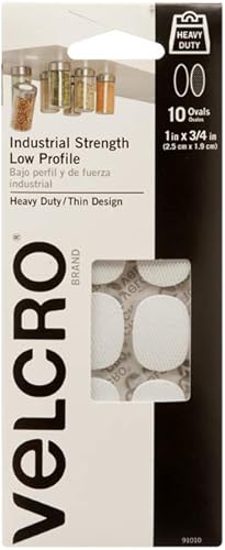 VELCRO Brand Klettverschlüsse in Industriestärke, flaches Profil, dünnes Design, professionell, robust, für den Innen-und Außenbereich, 2,5 x 1,9 cm, oval, 10 Sets, schwarz, 1 Count (Pack of 1) - Cheap-Us