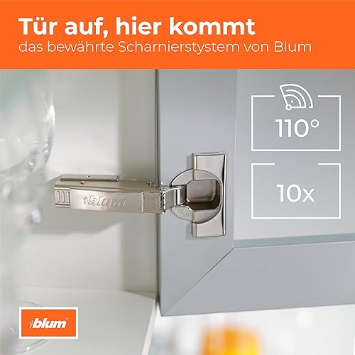 2 x BLUM CLIP top Möbel Scharnier 110°, gerade mit Feder, Eckanschlag + BLUM CLIP Exzenter Kreuzmontageplatte, Stahl, Schraubvariante, Distanz 0 mm - Cheap-Us