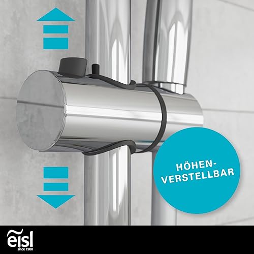 EISL DX7030CSB GRANDE VITA Brausestangenset, Duschset mit Brausestange 90 cm, Duschbrause mit Schlauch und Halterung, Duschkopf mit 3 Funktionen, Duschstange mit Brause, Chrom - Cheap-Us