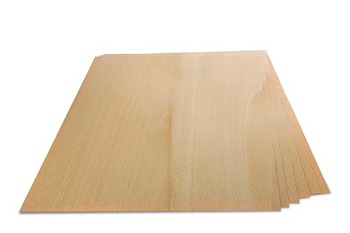 WoodPress® Echtholzfurnier aus echtem Buchenholz – Packung mit 6 Bögen – Größe A4 (ca. 21 cm x 29 cm) – Furnier für Intarsien, Modellbau & Möbelreparatur - Cheap-Us