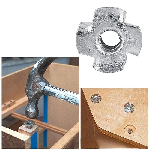 Einschraubmutter Einschlagmuttern Muttern für Holz CNC Fräser T Mutter Vier Krallen Zinkenmutter (M3 50 Stück/Packung) - Cheap-Us