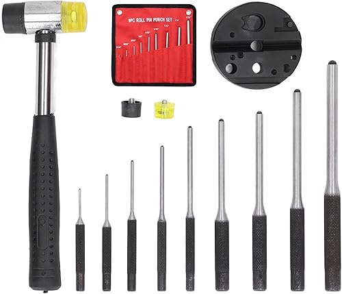 14-teiliges Spannstift-Durchschlag-Set, Büchsenmacher-Durchschlag zum Entfernen von Reparaturwerkzeugen mit Hammer für Automobil, Uhren, Schmuck und Handwerk - Cheap-Us