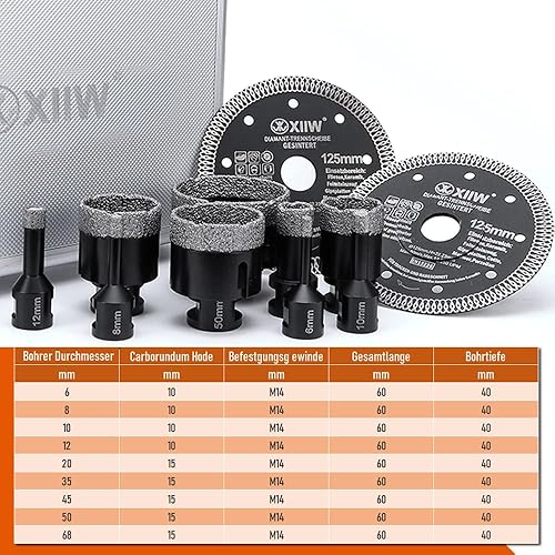 M16 Diamant Dosensenker Turbo Dosenbohrer 68 mm mit SDS PLUS Bohrkrone, 5 Diamantsegmente, Nutzlänge 95mm, Steckdosenbohrer Kronenbohrer Lochbohrer Lochsäge für Mauerwerk Kalksandstein Ziegel Putz etc - Cheap-Us