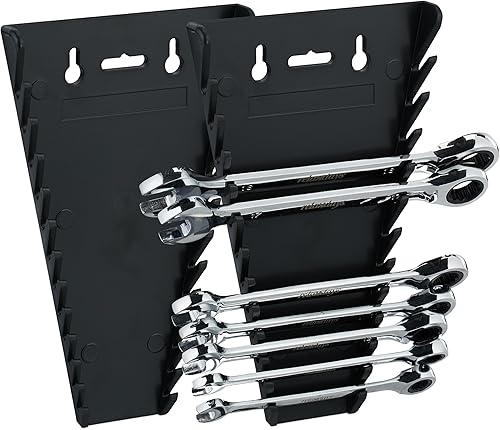 Relaxdays Maulschlüssel Halter 2er Set, magnetisch, 12 Steckplätze, Schraubenschlüssel Halterung 6-24 mm, ABS, schwarz - Cheap-Us