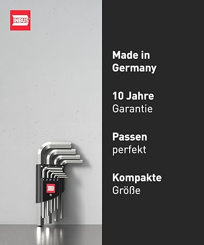 INBUS® 70150 Winkelschraubendreher Set 9tlg, 1.5–10mm — Made in Germany - Cheap-Us