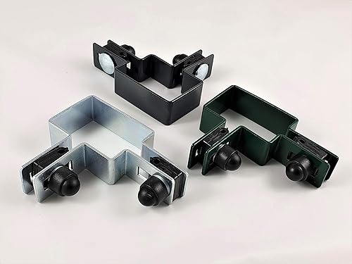 OuM Eckschelle 3 Stück, 40x60mm Graphit für Ø6mm Draht, Zaunschelle - Cheap-Us