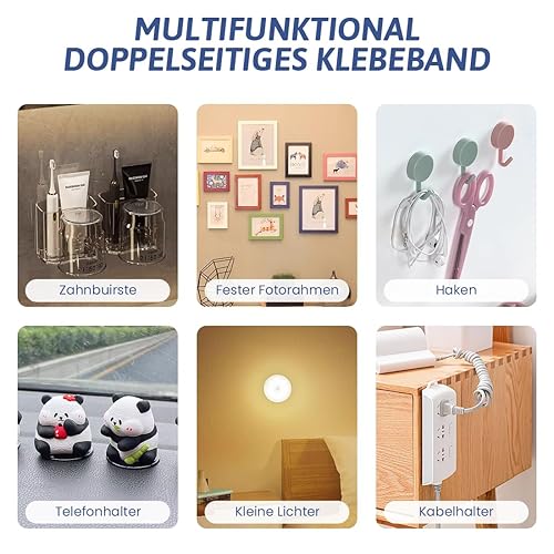 Molkor Doppelseitiges Klebeband,Klebepads Doppelseitiges Extra Stark,70 Stück Doppelseitiges Schaumstoff Pads,Schwarzes Selbstklebendes Klebeband Inklusive Quadratisch Rund und Rechteckig (01) - Cheap-Us