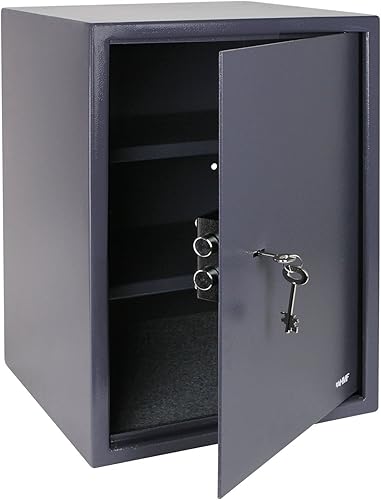 HMF 49205-11 Möbeltresor Doppelbartschloss, 50,0 x 35,0 x 31,0 cm, anthrazit - Cheap-Us