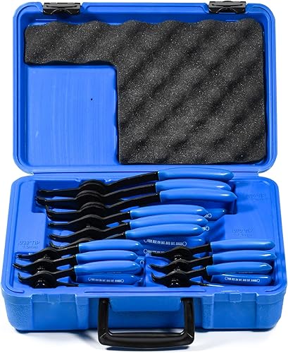 SMOTIVEPRO 12tlg Vielseitiges Sprengringzangen Set, Präzision Interne Externe Sicherungsringzange mit Geraden Gebogenen Kiefern für 0,038-Zoll 0,047-Zoll 0,070-Zoll und 0,090-Zoll Sicherungsringe - Cheap-Us