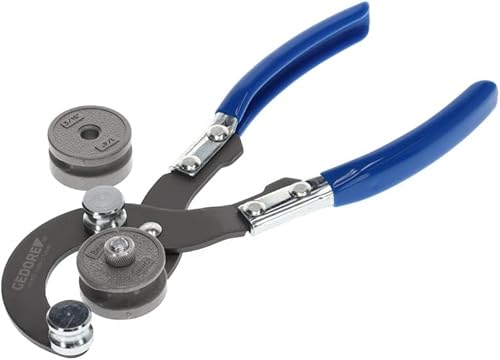 GEDORE Universal-Rohrbiegezange inkl. 2 Biegeformen, Rohrdurchmesser 4,75 - 10 mm, Glanzvernickelter Stahl/Kunststoff, Silber/Blau - Cheap-Us