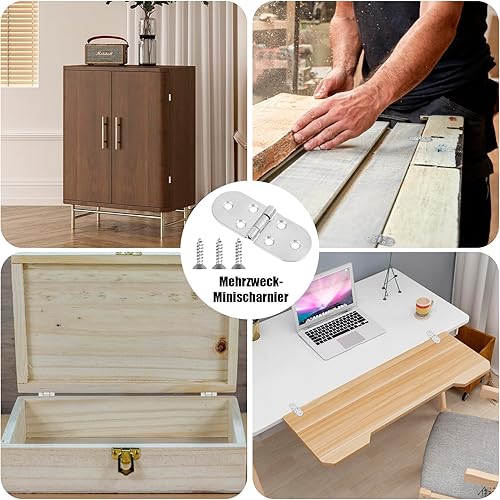 4 Stück 180 Grad Scharniere Klappbar Runde Klappscharnier Edelstahl Klappenscharnier Mini MöBelscharnier Aufschraubscharnier für Klapptisch, Schrank, Garderobe, Holzkiste, Möbel, Nähmaschinen(Silber) - Cheap-Us