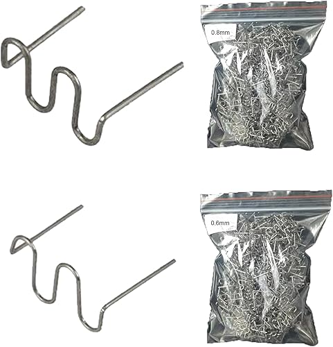 Edelstahl Hot Staples,HPiano 1000 Stück Kunstoff Schweißgerät,Schweißstäbe Klammern 0,8mm / 0,6mm Welder Staple Klammern,Stoßstangen - Reparatur set,für Autostoßstange Rissreparatur Heißklammern - Cheap-Us