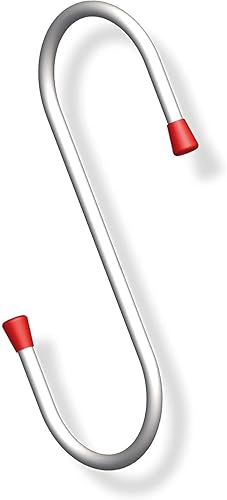 Gedotec Wandhalterung - Allzweckhaken Stahl verzinkt gummiert | 10 Stück Gerätehaken Länge: 180 mm | große S-Haken Garage mit Tragkraft bis 20 Kg | Allzweckhaken aus Metall | S-förmige Aufhängehaken - Cheap-Us