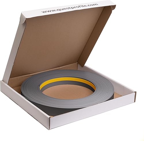 Quest Flachleiste, Abdeckleiste, Fensterleiste Selbstklebend - Breite 30 mm - PVC Profilleiste, Zierleiste, Abschlussleiste für Fenster, Flexibel, Flach - 5 Meter - Anthrazit - Cheap-Us