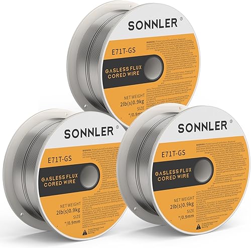 3 Rollen 0,9mm 1KG Fülldraht MIG MAG Schweißdraht für Schweißgerät ohne Gas, D100 Drahtrolle mit 20mm Dorn für alle MIG-Maschinen - Cheap-Us