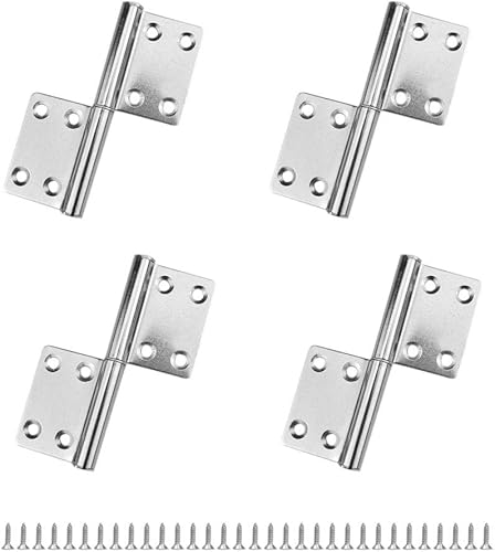 4 Stück Scharnier Edelstahl klappbar, Türscharniere für Holztüren Metall für Innen- und Außentüren, Schrank, Schlafzimmer, Fenster - Cheap-Us