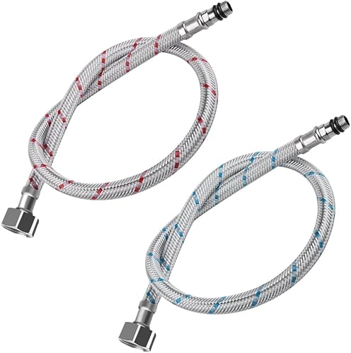 Aiareozy 2 Stück 60cm Anschlussschlauch Armatur, Flexschlauch 3/8, Wasserhahn Schlauch Verlängerung G3/8 x M10, Wasserschlauch Wasserhahn, Edelstahl Panzerschlauch 3/8 Zoll für Mischbatterie - Cheap-Us