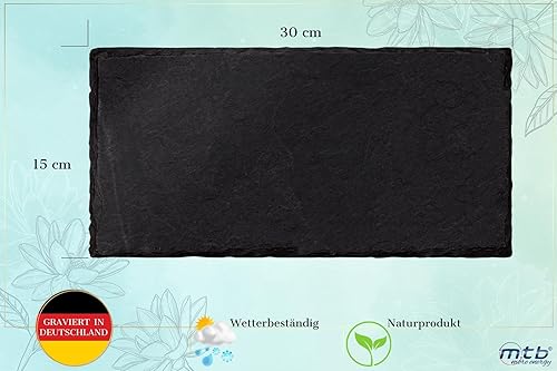 mtb more energy Graviertes Familienschild Türschild Namenschild Familie - frei wähl- und positionierbare Familienmitglieder, Haustiere, Dekoelemente - 30x15 cm - Laser Gravur auf Schiefer - Cheap-Us