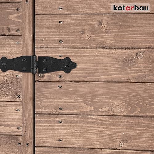 KOTARBAU® 4er Set Ladenband Türbänder 150x200x35 mm aus Pulverbeschichtetem Stahl Torscharnier Türband Schwarz Scharniere Klappbar Fensterscharnier Holztür Gartentor Scharnier Kistenband Torbeschlag - Cheap-Us