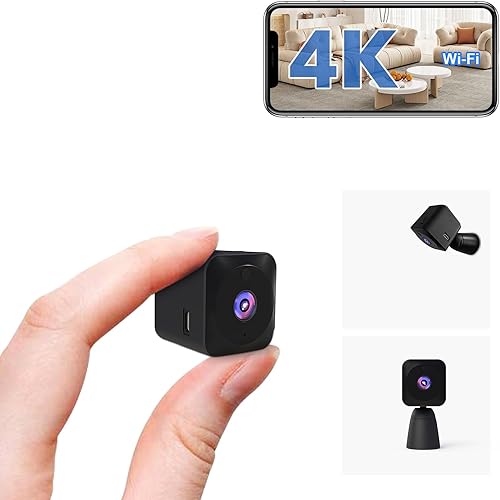 AOBOCAM Mini Kamera, 4K HD WLAN (2.4GHz) Überwachungskamera Innen Live Übertragung Handy APP Für WiFi Camera Indoor Mit Akku Kompakte Sicherheitskamera mit Bewegungsmelder/Nachtsicht/Cloud-Speicher - Cheap-Us