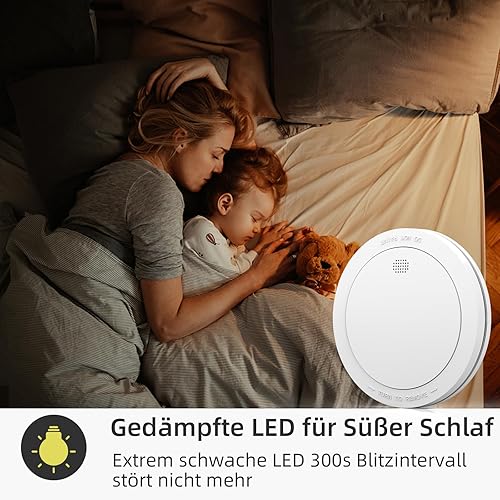 CPVAN Rauchmelder Vernetzt 10 Jahre Batterie mit Magnethalterung, EN14604 Geprüft Funk Feuermelder | Ohne Bohren, Europäischen Norm 85dB Rauchwarnmelder, 6er Set - Cheap-Us