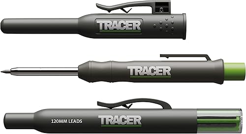 Tracer Tieflochmarker Bleistift mit 6x Ersatzminen und dazugehörigem Seitenhalter. Tischler Bleistift/Tiefenlochmarker - Cheap-Us