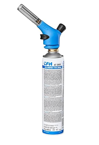 CFH Profilötgerät TS 1800 - Leistungsstarkes Vielzweck Gas Lötgerät mit Piezozündung und Ø 20 mm Spezialbrenner, Lötbrenner zum Hartlöten und Weichlöten, TÜV SÜD Bauart geprüfte Gaskartusche - Cheap-Us